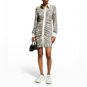 ITMFL IN THE MOOD FOR LOVE Lina Sequined Zebra Button-Front Mini Dress Sz Small